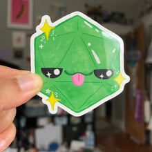 Load image into Gallery viewer, Sneaky Green D20 Vinyl Sticker
