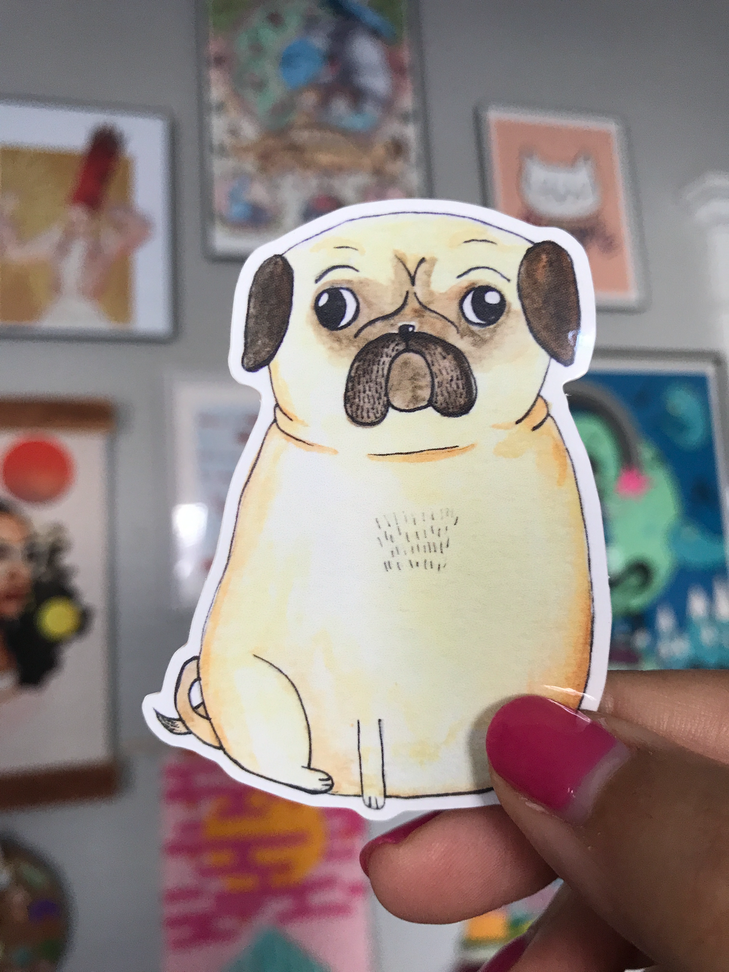 Chubby Pug Vinyl Sticker